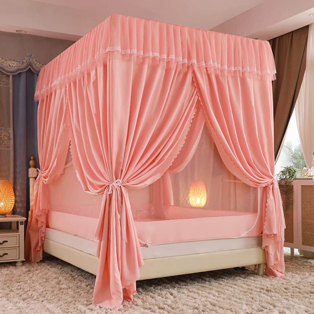 Luxury 2-in-1 Mosquito Net Tent Canopy with Bed Frame - Blackout Bed Canopy for Girls, Boys, Adults (Jade Green, Large 59