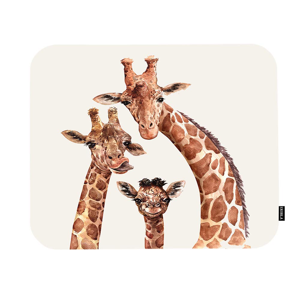 EKOBLA Giraffe Design Gaming Mouse Pad - Non-Slip Rubber Base, 9.5x7.9 Inch Thick Mouse Mat for PC & Laptop - South African Safari Animal Wildlife Theme - Perfect for Office, Gaming & Home Computer Use