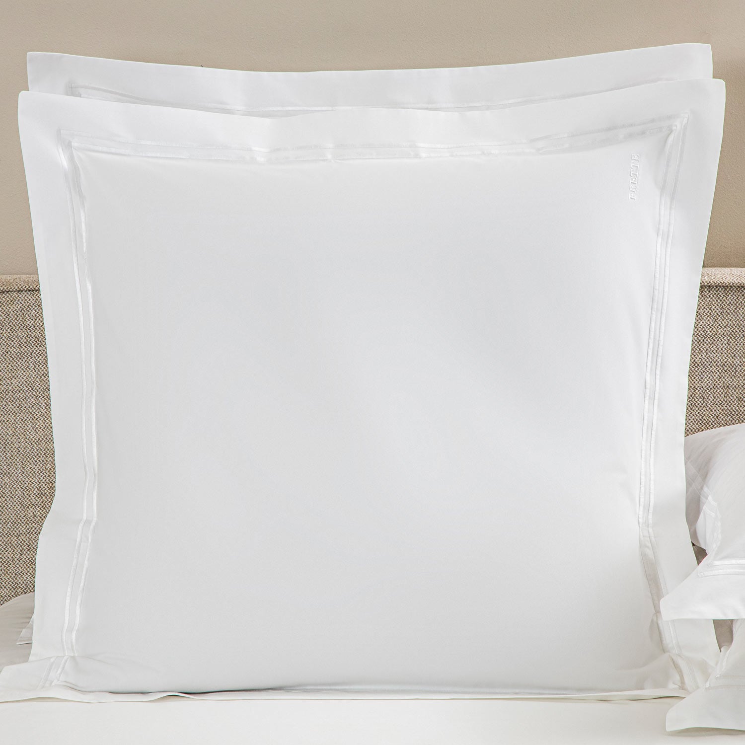 Frette Hotel Classic Euro Sham Pillowcase - Luxury White Cotton Bedding for Home & Hotel Use - Perfect for Master Bedroom, Guest Room, and Airbnb Stays