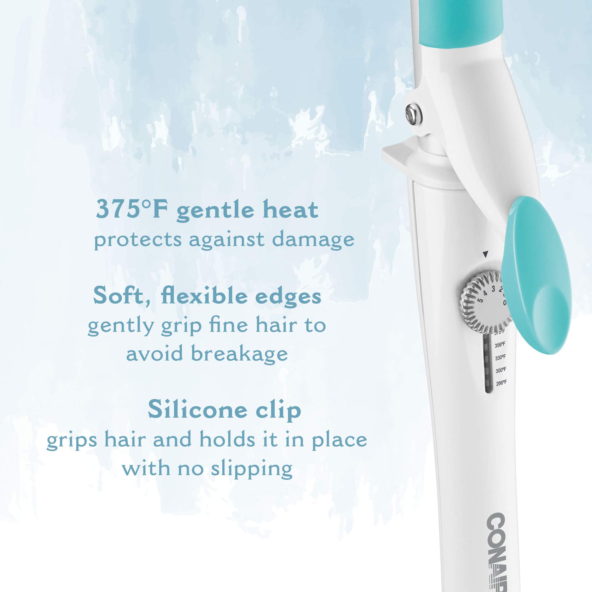 Conair OhSoKind 1-Inch Curling Iron for Fine Hair with Silicone Clip - Creates Classic Curls for Short, Medium & Long Hair - Perfect for Daily Styling, Weddings & Special Occasions