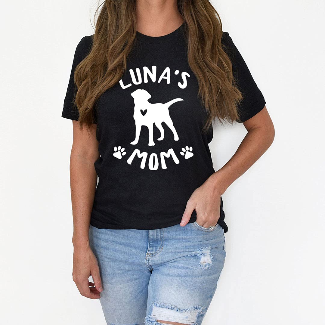 Custom Dog Mom T-Shirt with Pet Name - Funny Dog Lover Shirt for Women - Perfect Gift for Dog Owners - Great for Dog Parks, Walks & Pet Lover Events