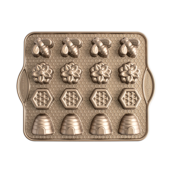 Nordicware Busy Bee Bitelet Pan - Non-Stick Mini Honeycomb Cake Pan for Baking, Perfect for Birthday Parties, Baby Showers & Holiday Treats