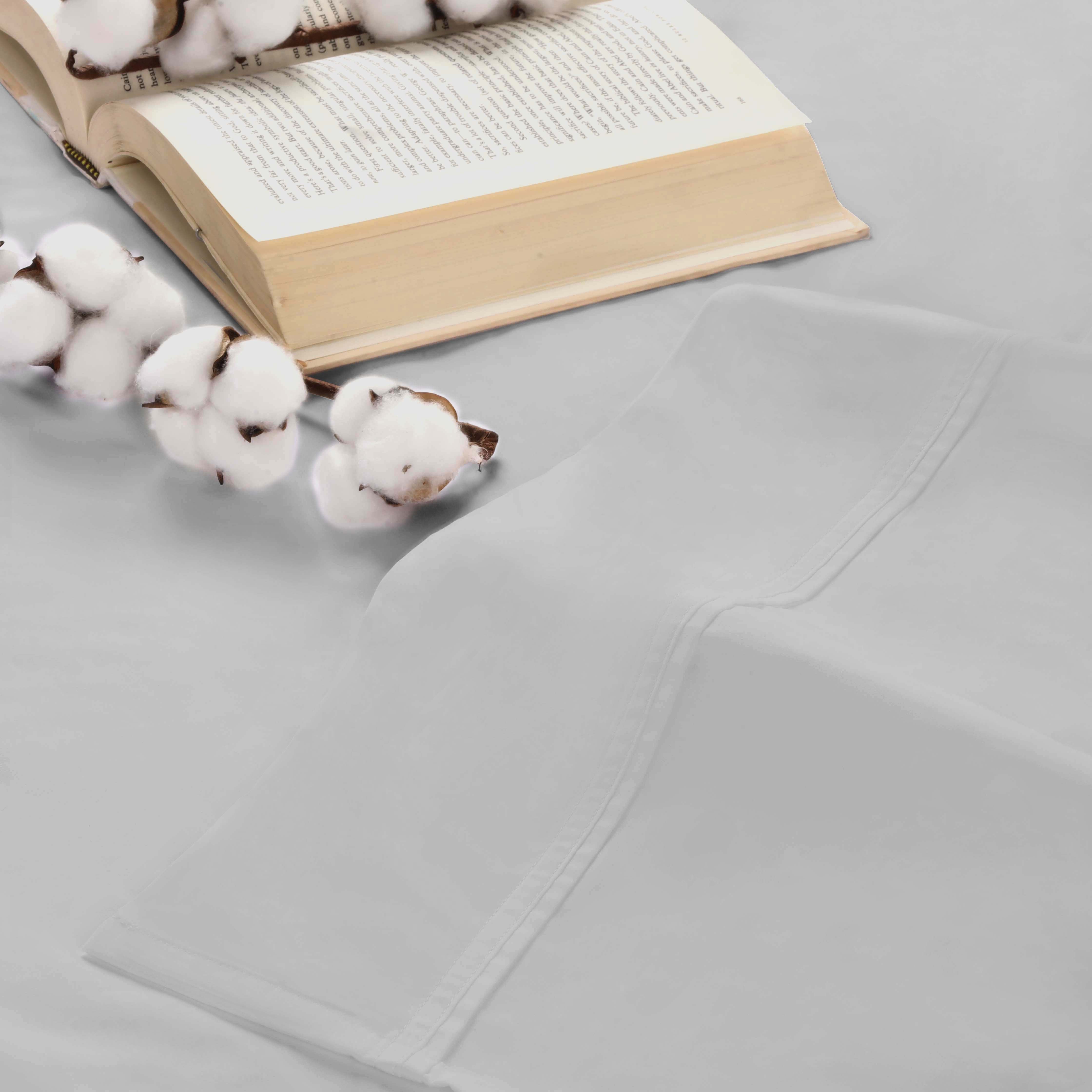 Premium Organic Cotton 300 Thread Count Percale Sheet Set - Extra Deep Pocket Fitted Sheet for 18