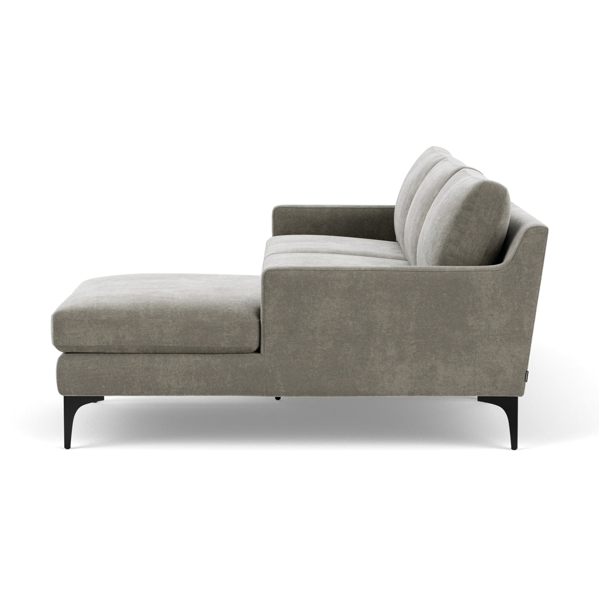 Astha Fabric Right Chaise Sofa - Modern Upholstered Sectional Couch for Living Room, Lounge & Small Spaces