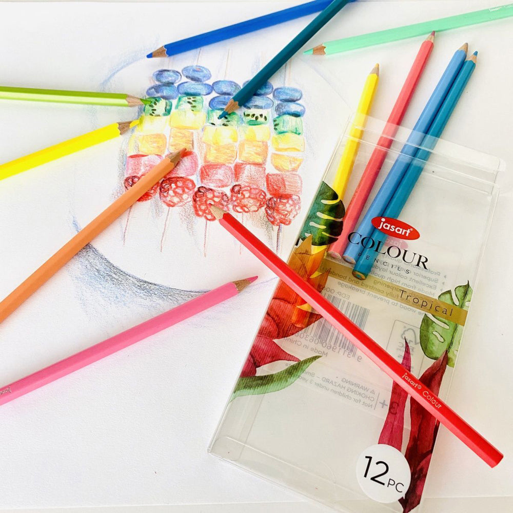 24-Piece Jasart Studio Art & Craft Colored Pencil Set - Soft Pastel Shades for Drawing, Sketching & Coloring - Perfect for Artists, Students & DIY Craft Projects