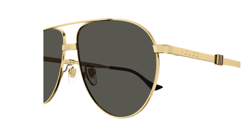 Gucci GG1440S 001 Gold/Grey Oval Men's Sunglasses - Luxury Designer Shades for Men, UV Protection, Polarized Lenses - Perfect for Driving, Beach & Outdoor Activities