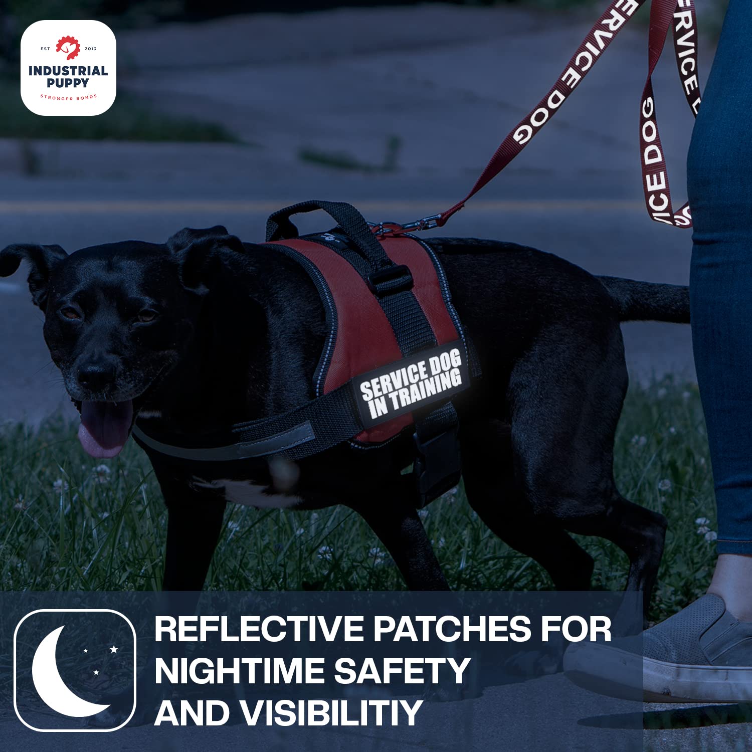 Industrial Puppy Hook Patches for Harness - Service Dog, Emotional Support, Therapy & Training Patches (4