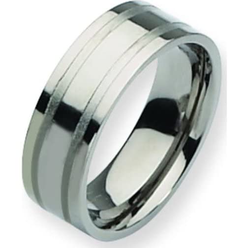 8mm Titanium Men's Wedding Ring Band - Size 12.5, Comfort Fit Grooved Design for Everyday Wear & Special Occasions