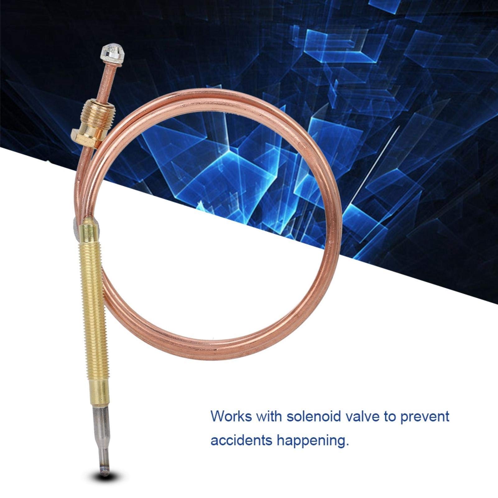 Universal Gas Thermocouple 35.4 Inch - Direct Vent Fireplace Thermocouple Flame Failure Sensor for BBQ Grill, Fire Pit, Fireplace, Induction Cooker, Gas Stove & Heating Devices - Perfect for Outdoor Cooking, Home Heating & Camping Safety