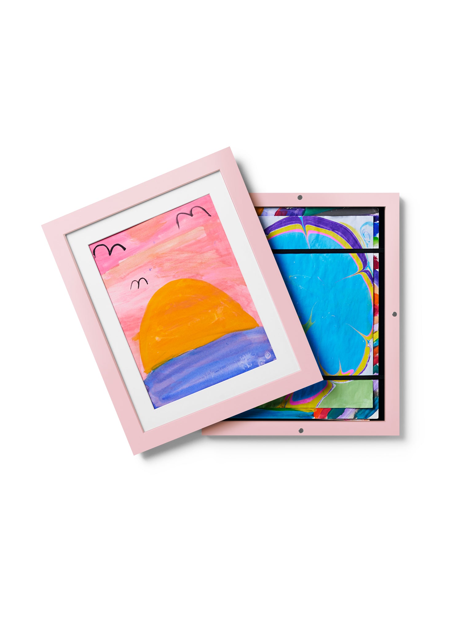Premium Pink Solid Wood Kids Art Frame - 8.5x11 Inches (22x28 cm) for Children's Drawings, School Projects & Nursery Decor | Perfect for Displaying Kids' Artwork at Home or Classroom
