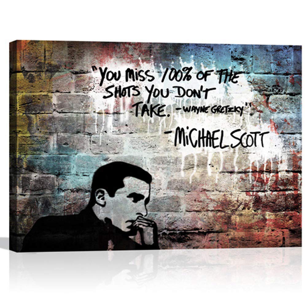 Michael Scott Inspirational Wall Art - Motivational Office Poster with Rustic Modern Design - Perfect for Office Decor, Home Office & Workspace Inspiration