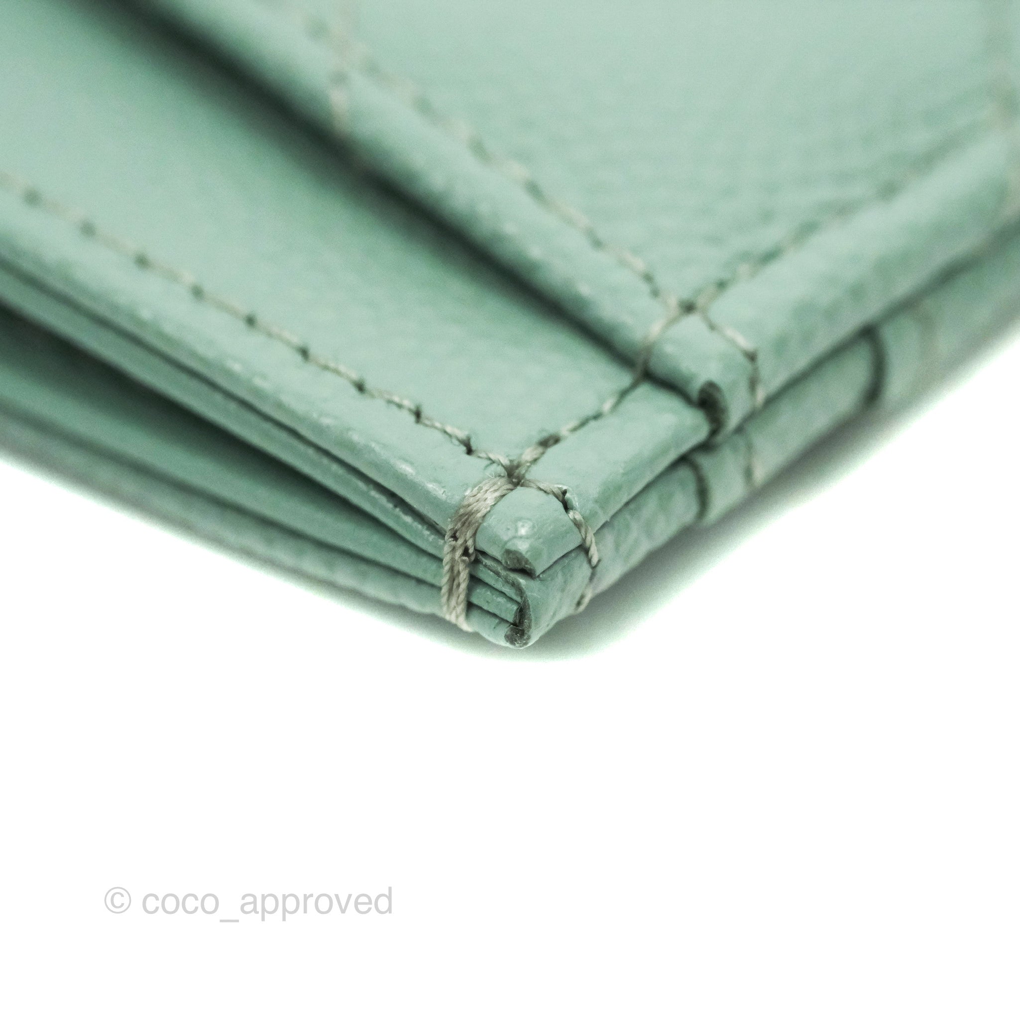 Chanel Classic Flat Card Holder in Tiffany Blue - Caviar Leather with Gold Hardware | Perfect for Everyday Use & Gift Giving