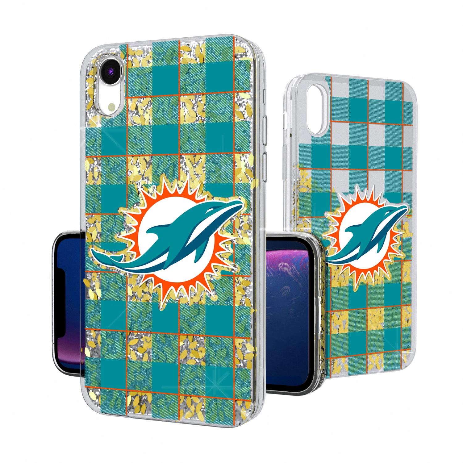 NFL Team Plaid Glitter iPhone Case - Custom Printed Durable Protective Cover for iPhone 14/13/12/11 - Perfect for Football Games, Tailgating & Team Spirit Accessories