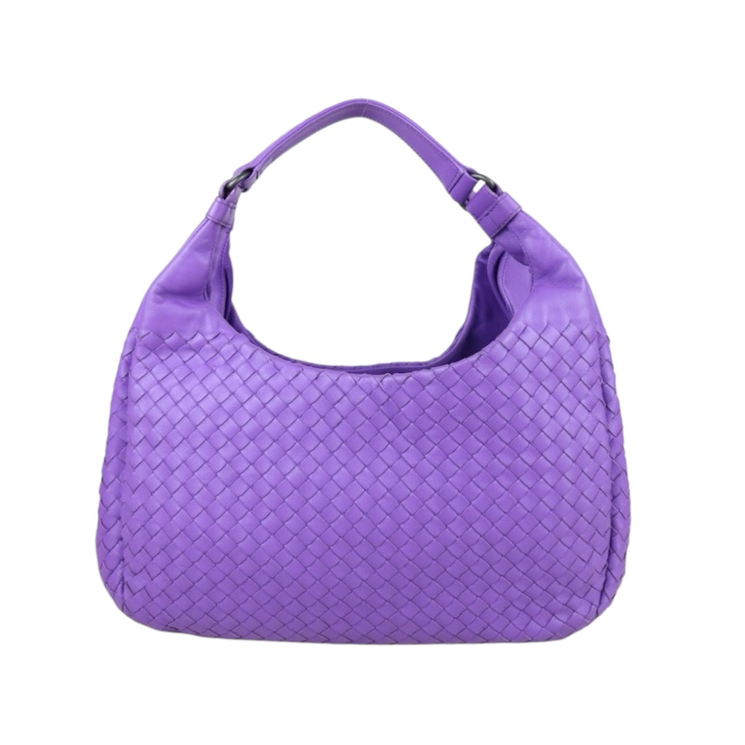 Bottega Veneta X25041701 Purple Lamb Leather Braided Handbag - Premium Condition | Luxury Women's Purse for Evening Parties & Special Occasions