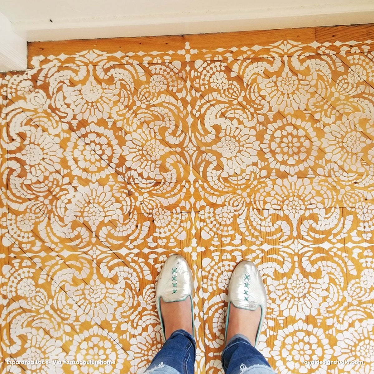 Esperanza Lace Tile Stencil - DIY Ceramic & Mosaic Tile Decoration Kit for Home Renovation - Perfect for Bathroom, Kitchen Backsplash, and Floor Tile Designs