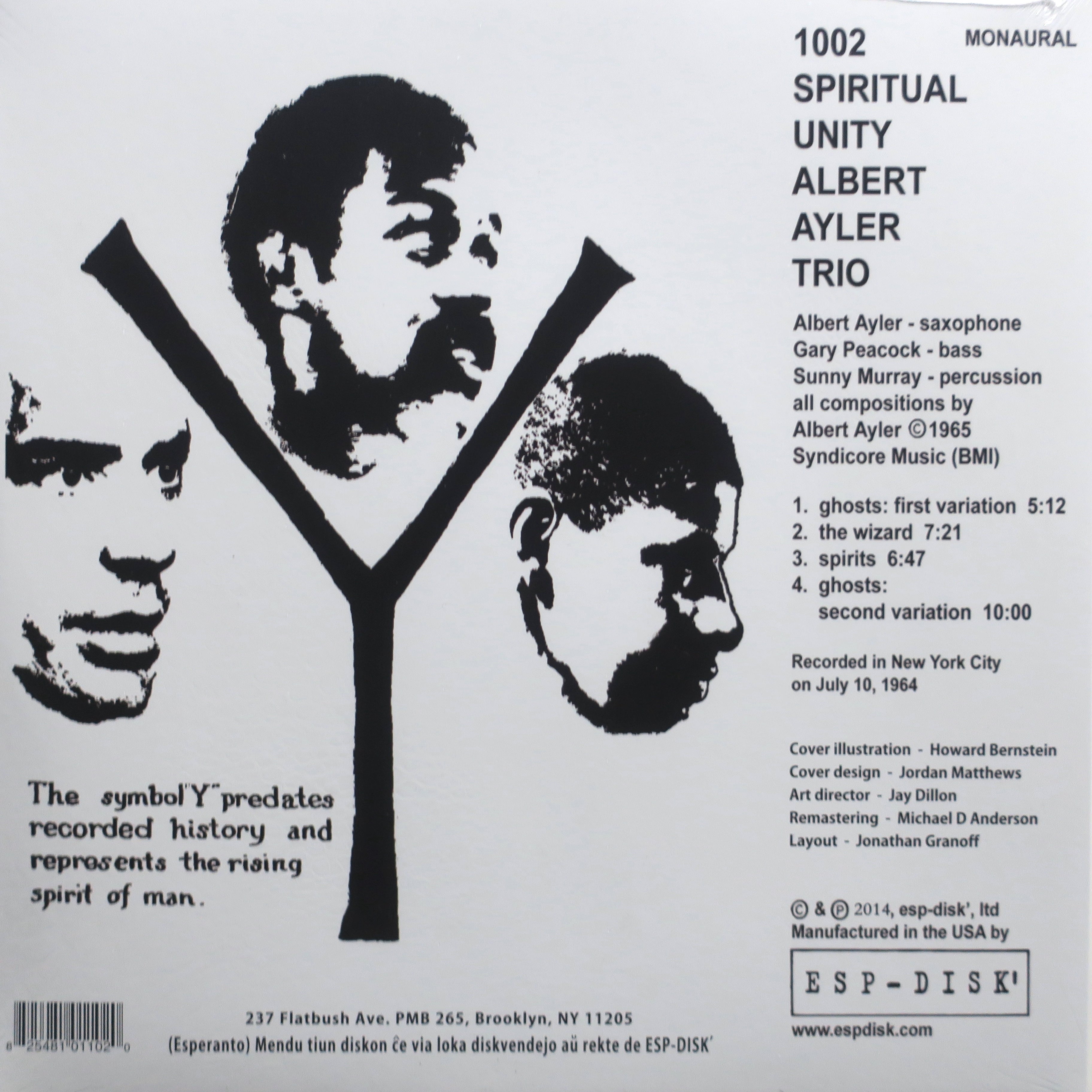 ALBERT AYLER TRIO 'Spiritual Unity' Vinyl LP Record - 1965 Free Jazz Album - Perfect for Jazz Collectors & Vinyl Enthusiasts