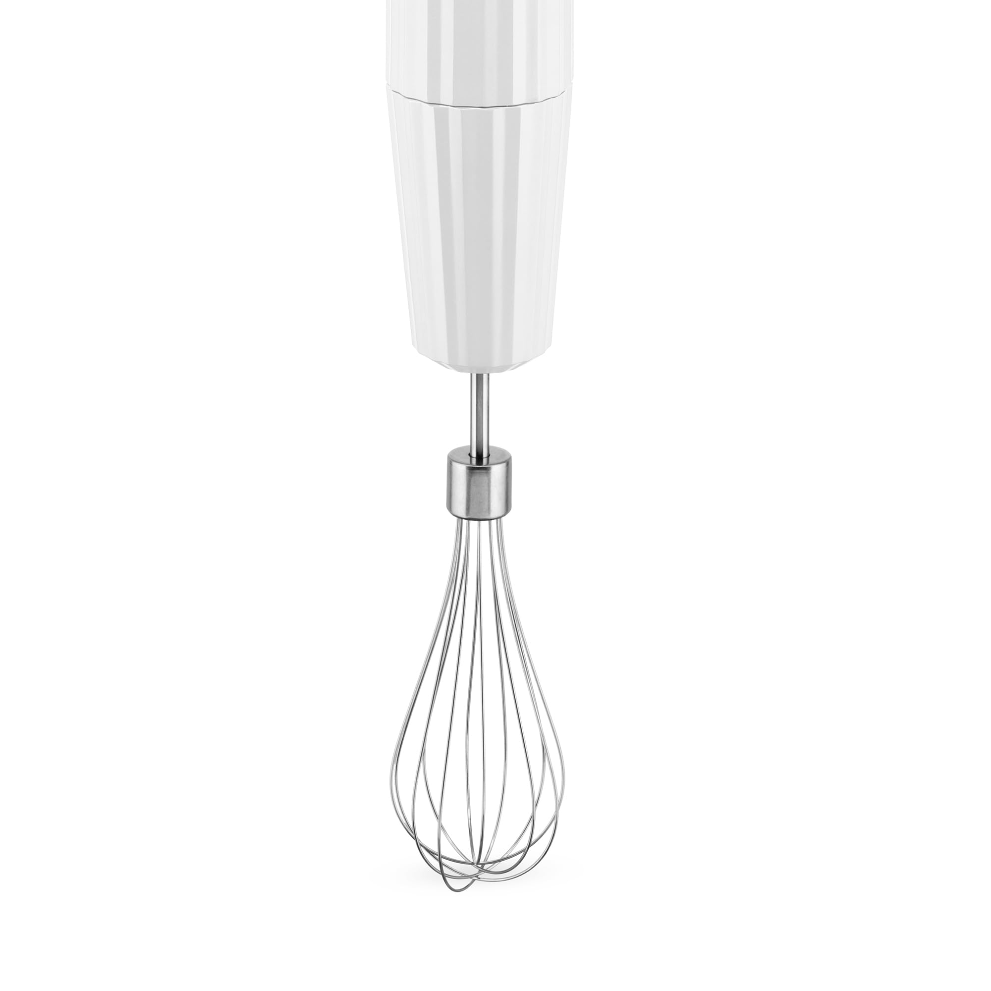 Alessi Plissé MDL10SW/US 200W Hand Blender Set - Includes Measuring Cup, Whisk & Chopper Accessories - White Thermoplastic Resin - US Plug - Perfect for Smoothies, Soups & Baby Food Preparation