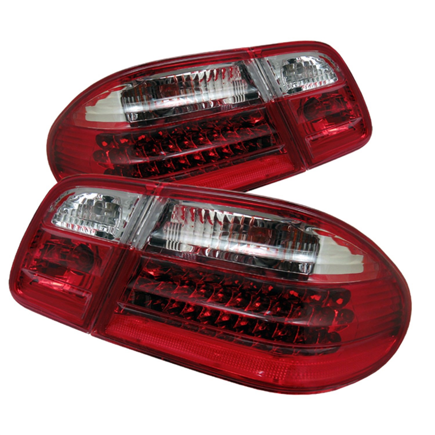 Xtune LED Tail Lights for Cars - Red Clear Lens with High Brightness (ALT-CL-MBW210-LED-RC) | Perfect for Night Driving & Enhanced Vehicle Safety