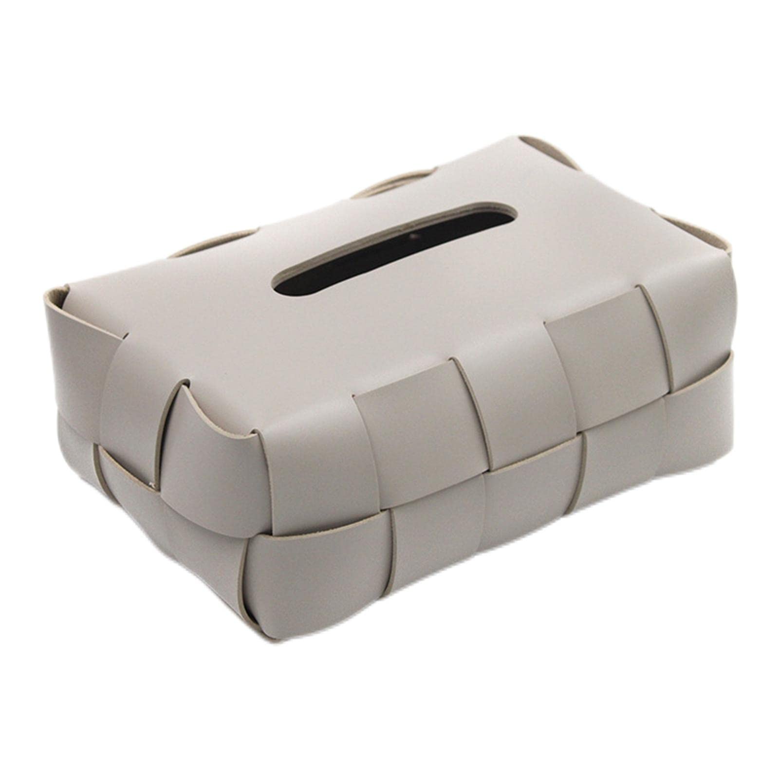 Premium PU Leather Tissue Box Cover - Elegant Gray Toilet Paper Holder for Bedroom, Bathroom & Vanity | Home Decor Organizer with Stylish Storage Solution