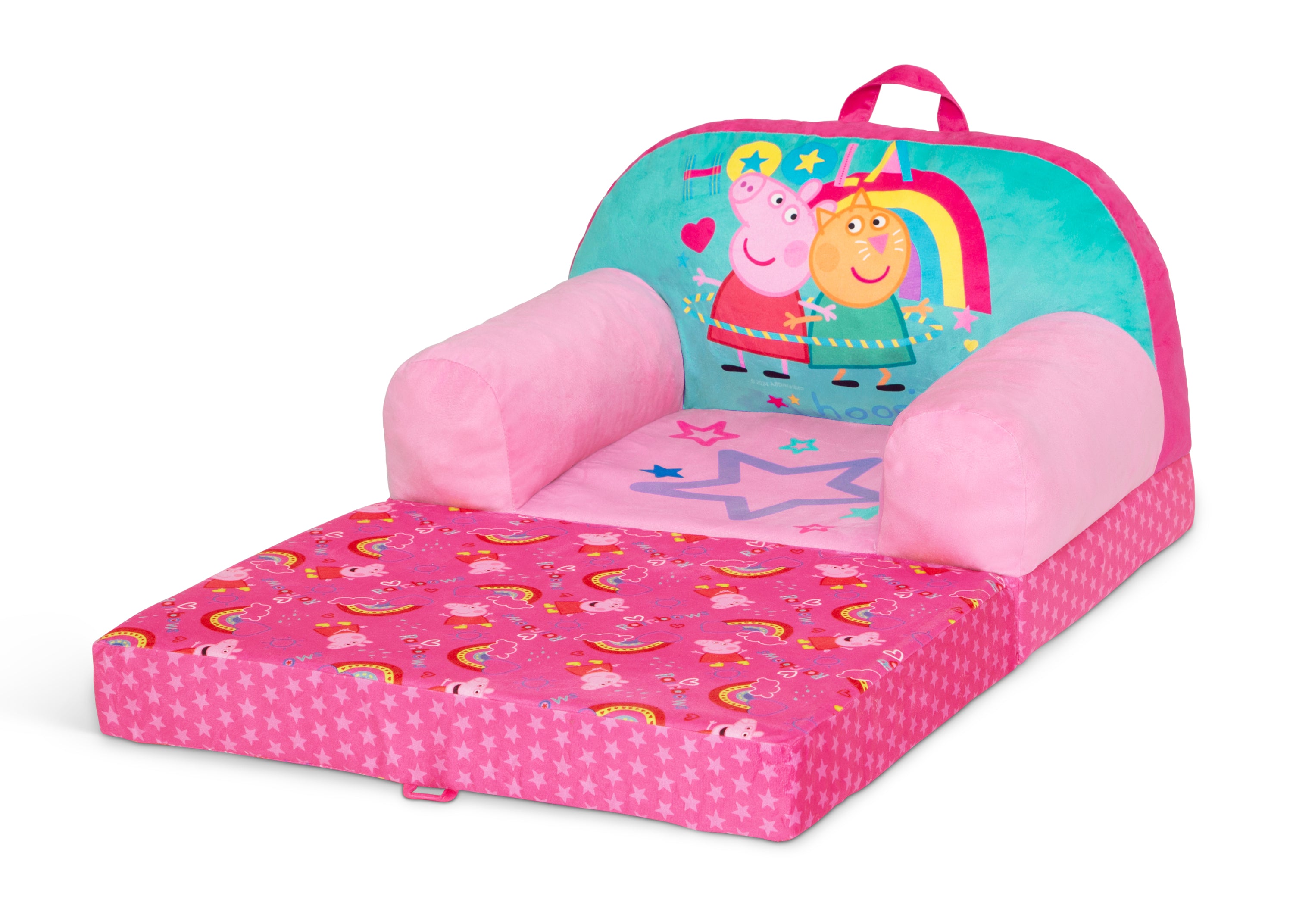Peppa Pig Cozee Buddy Flip Out Chair - Soft Plush Kids Chair for Playroom, Bedroom & Travel - Perfect for Toddlers & Preschoolers