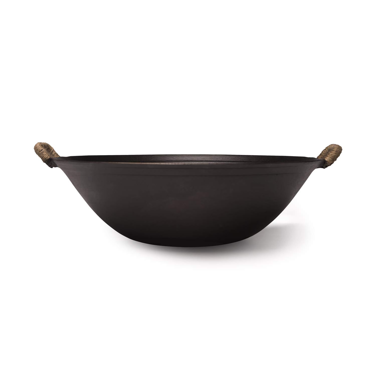 ZhenSanHuan Handmade Cast Iron Wok - 15 Inch Traditional Chinese Carbon Steel Pan, Pre-Seasoned, No Coating, Flat Bottom, Induction Compatible - Perfect for Stir Fry, Deep Frying & Home Cooking