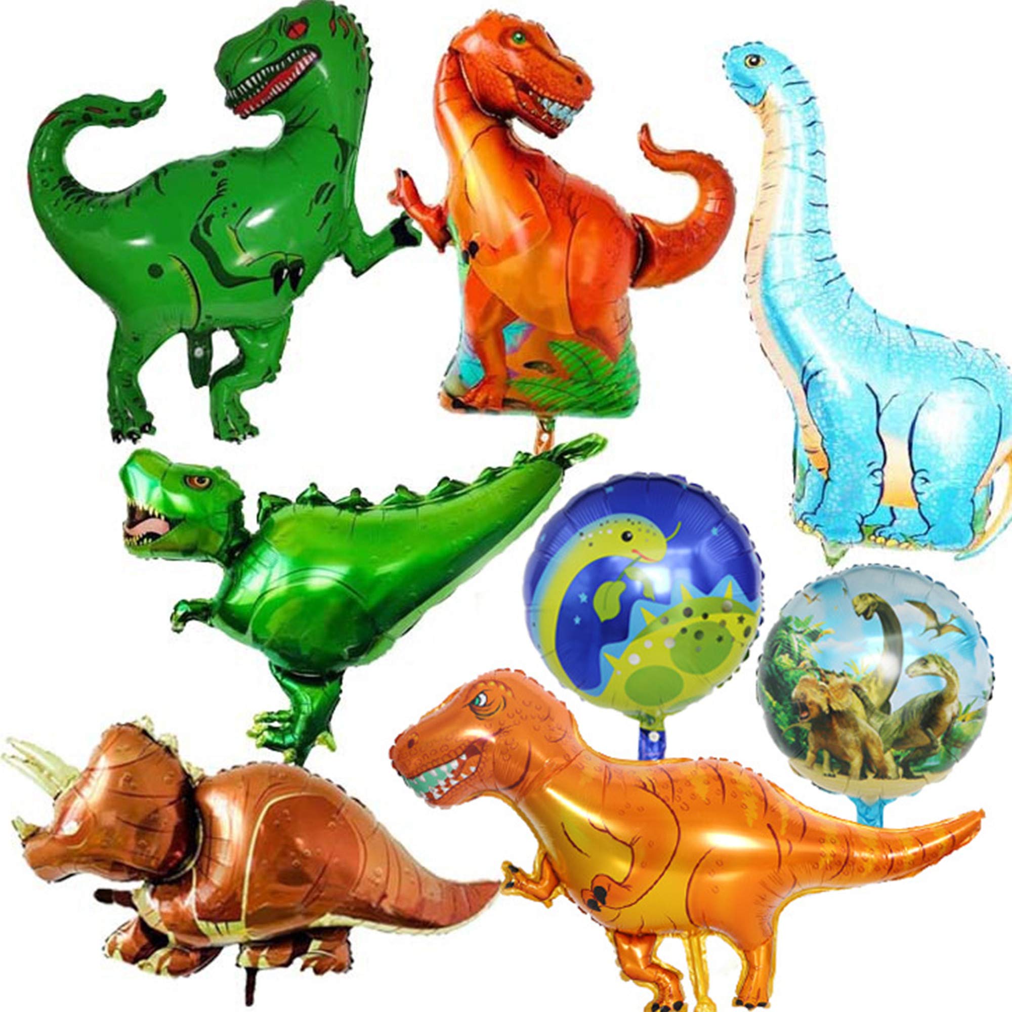 Dinosaur Balloons (8 Pack) - Dinosaur Party Supplies for Birthday, Shop & Jungle Themed Decorations - Perfect for Kids' Parties, Baby Showers & Classroom Events