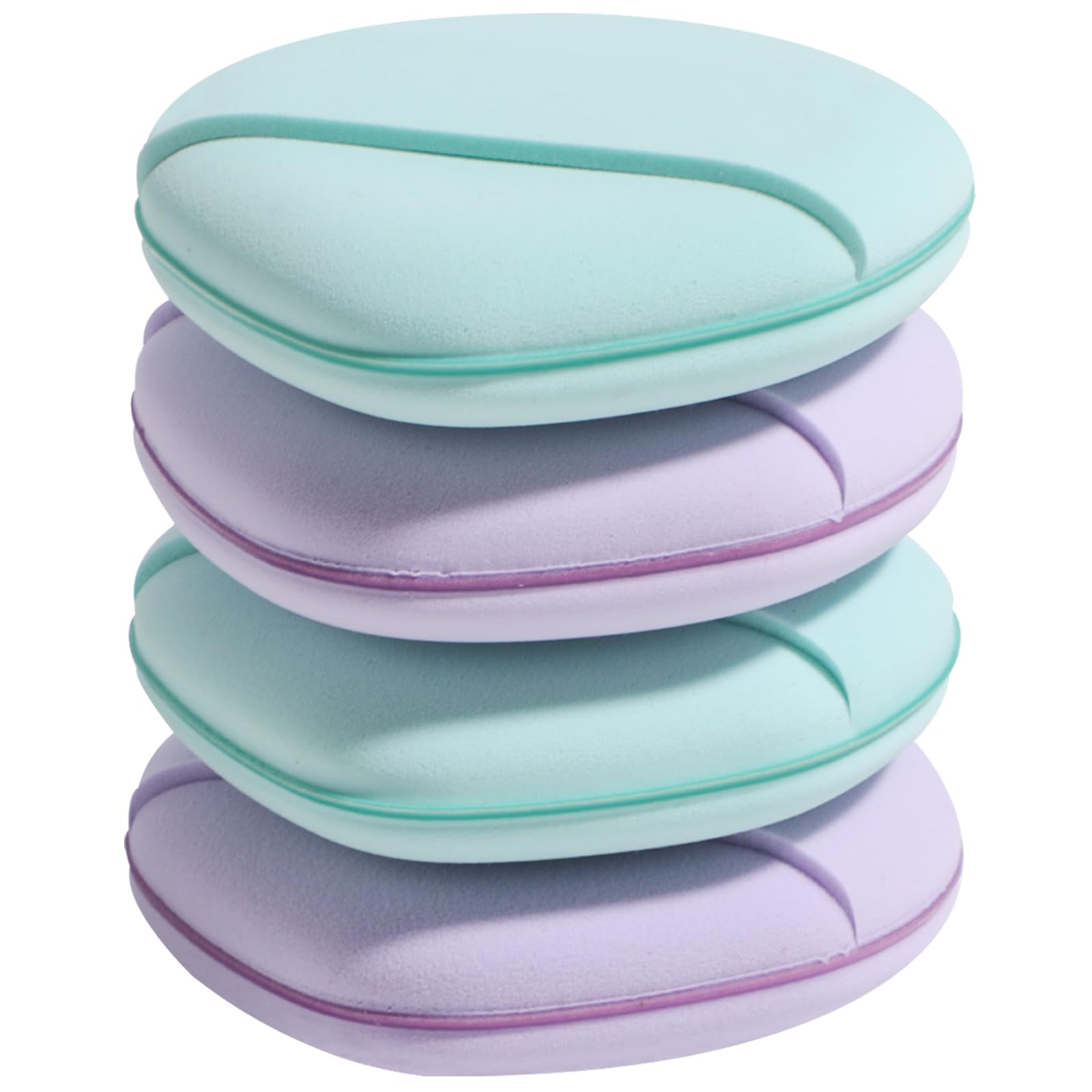 BS-MALL 4-Pack Multi-Colored Makeup Blender Sponges - Purple & Blue Beauty Sponge for Liquid, Cream & Powder Foundation - Perfect for Flawless Blending & Airbrush Finish (Ideal for Daily Makeup & Professional Use)