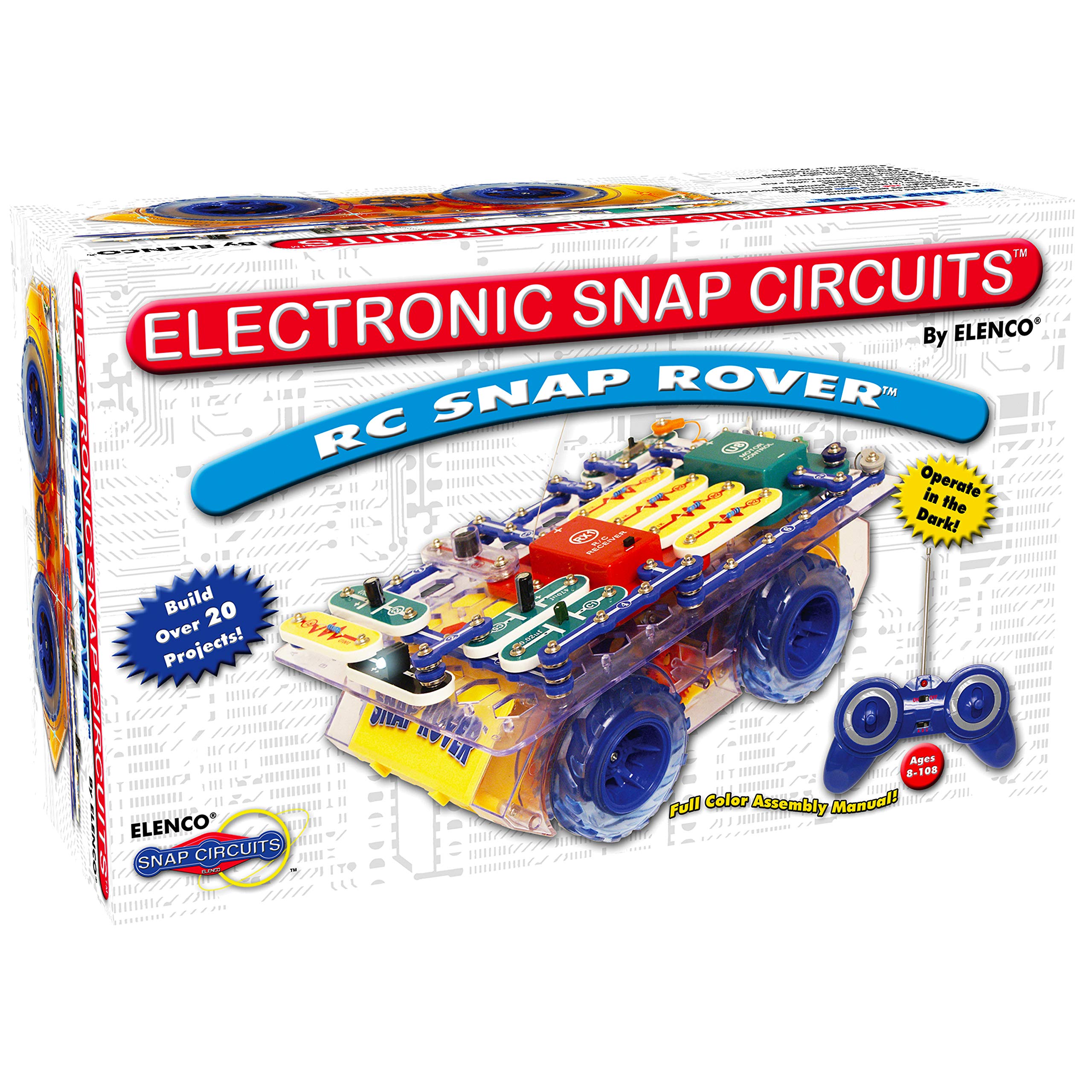Snap Circuits R/C Snap Rover Electronics Exploration Kit - 23 STEM Projects for Kids | 4-Color Manual & 30+ Modules | Educational Science Toy for Ages 8+ | Perfect for School Projects, STEM Learning & Home Experiments