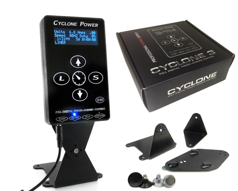 CYCLONE 3.0 Smart Touch Digital Tattoo Power Supply Unit - Professional Tattoo Machine Power Supply with Ink - Perfect for Tattoo Artists & Studio Use