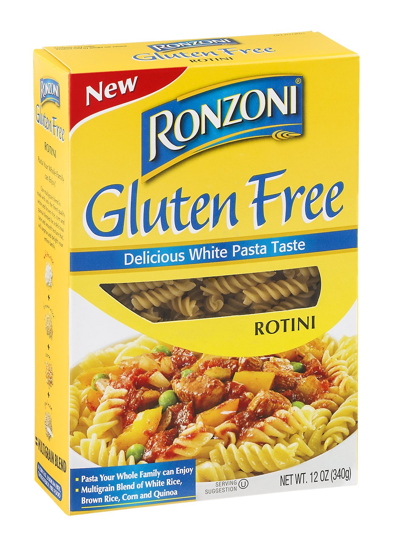 Ronzoni Gluten Free Rotini Pasta - 12 Oz (Pack of 16) | Wheat Free, Vegan Friendly | Perfect for Pasta Salads, Casseroles & Family Dinners
