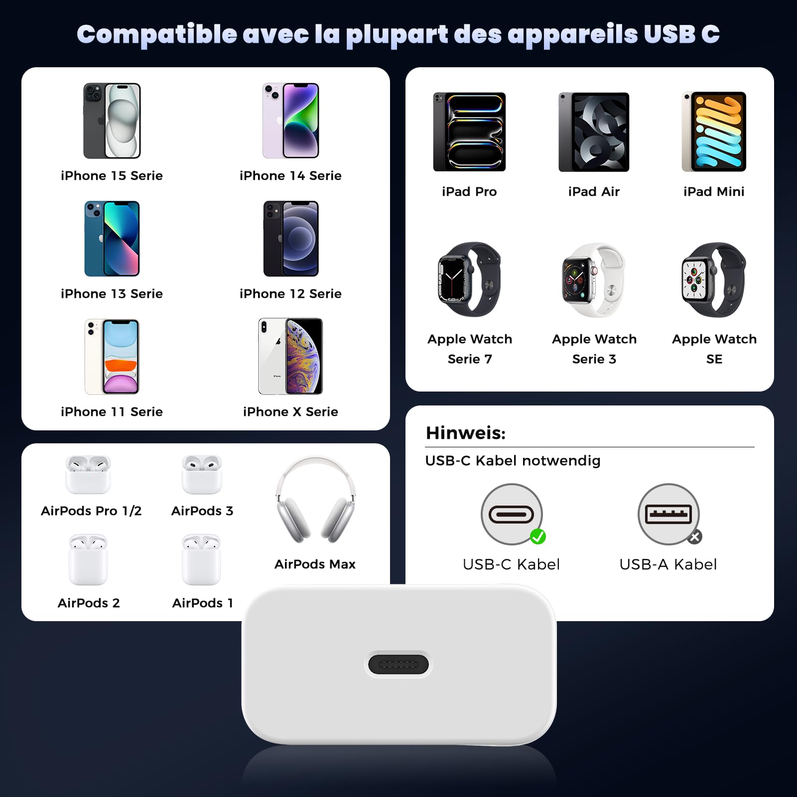 USB C Fast Charger 25W - PD 3.0 Quick Charge Plug for iPhone 16/15/14/13/12/11 Series, iPhone 15 Pro/Pro Max/Plus & iPhone 16 Pro/Pro Max - Compact AC Wall Adapter for Fast Charging at Home, Office or Travel
