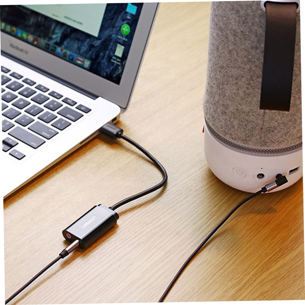 Jojofuny USB 2.0 External Sound Card - Stereo Audio Adapter with Wired Microphone Support for PC/Laptop - Perfect for Gaming, Streaming, and Online Meetings