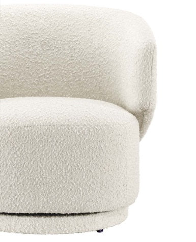 Astrid Creme Boucle Swivel Chair - Modern Velvet Accent Chair with 360° Rotation for Living Room, Bedroom, or Office Decor