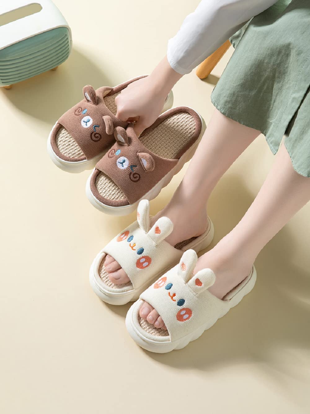 Yoroka Cartoon Slippers for Women - Cute Animal Shaped House Shoes with Thick Soft Sole, Comfortable Indoor & Outdoor Slippers for Home, Garden, and Casual Wear