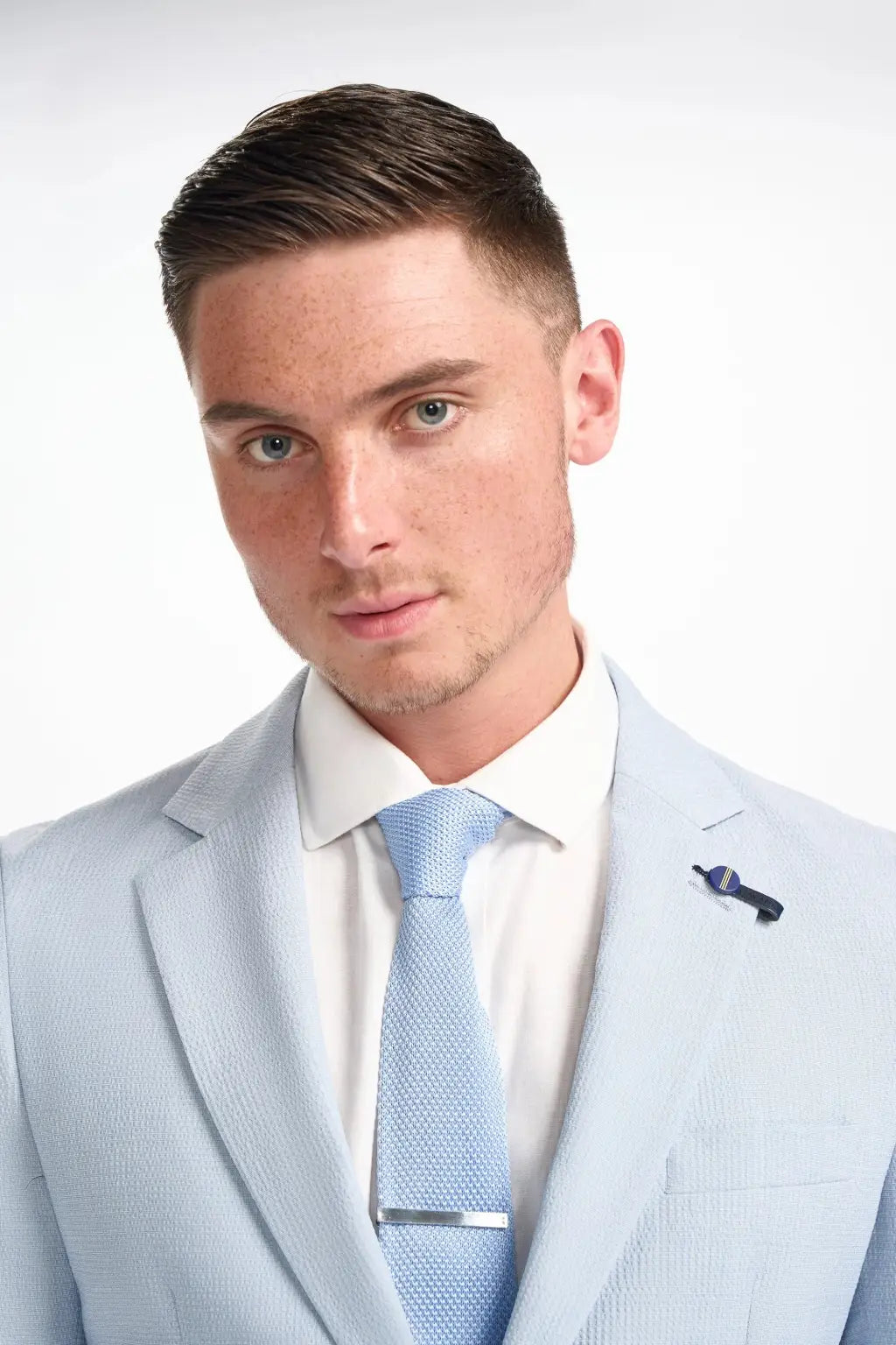 Cavani Men's Sky Blue Blazer Jacket - Slim Fit Formal Suit Coat for Business, Wedding & Special Occasions