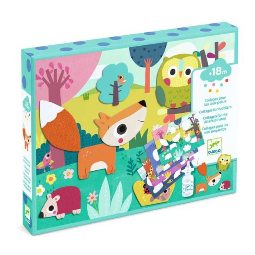 Djeco My First Collages - Creative Collage Kit for Kids Ages 3-5 - Fun Arts & Crafts Activity for Preschool Learning & Home Decor Projects