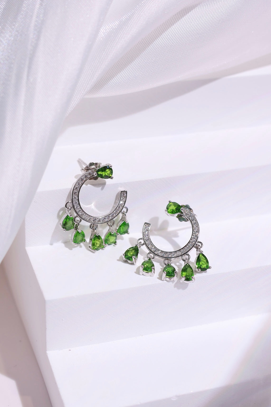 Natural Green Diopside Stud Earrings for Women - Dainty Gemstone Jewelry Gift for Birthday, Anniversary & Everyday Wear