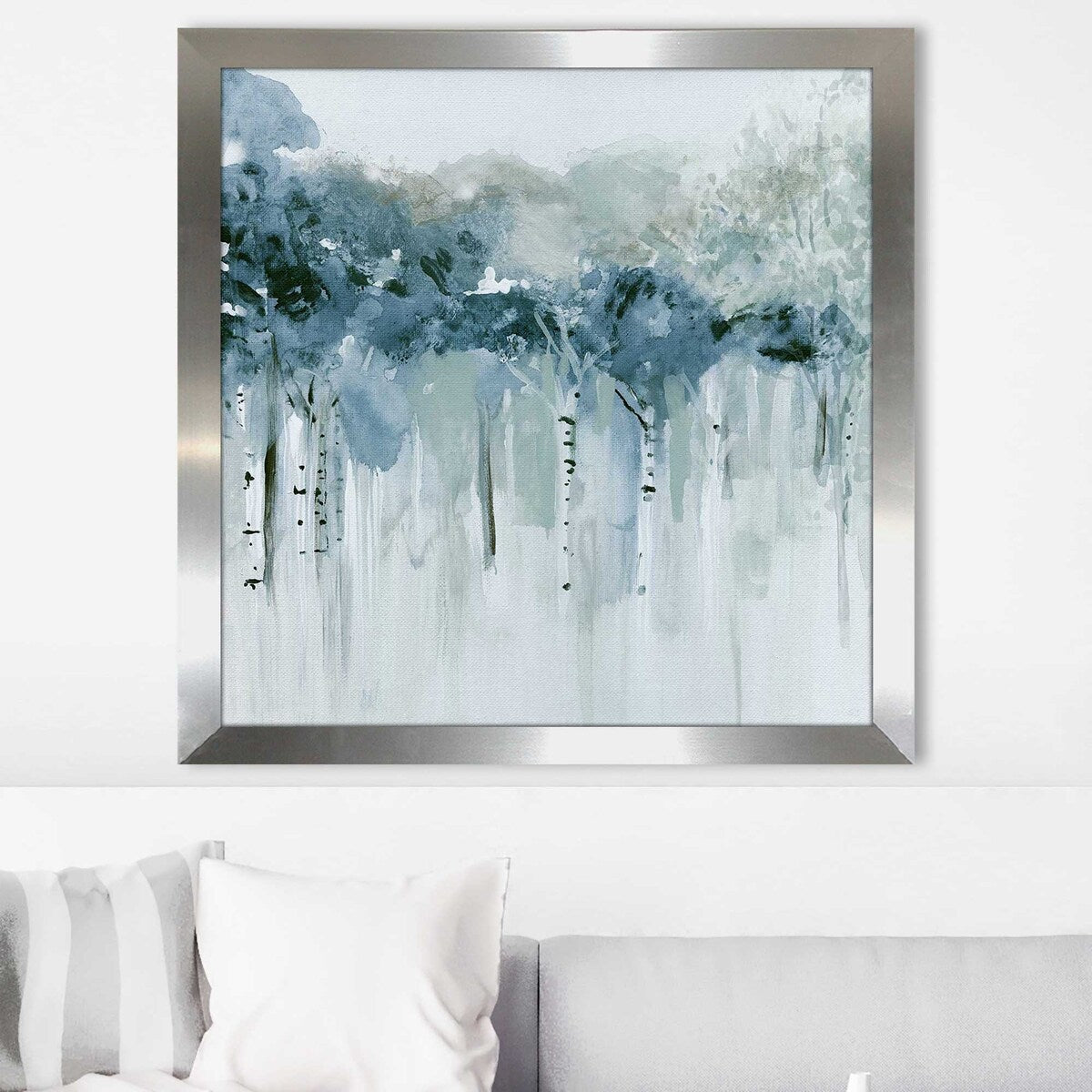 Blue Birch Morning by Susan Jill II - Premium Acrylic Wall Art Print - Perfect for Living Room, Bedroom & Office Decor