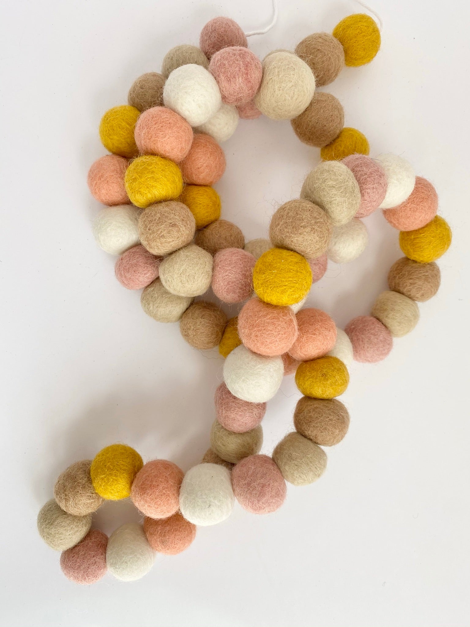 Soft Pink & Gold Felt Ball Garland - 6ft Decorative Party Backdrop for Baby Showers, Weddings & Nursery Decor