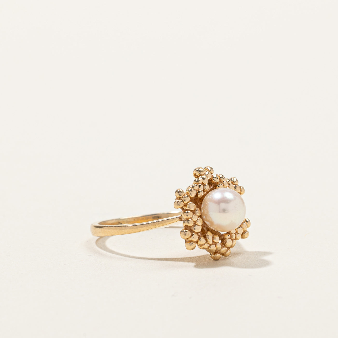 Birks' Pearl Gold Ring - Size 6 | Elegant 14K Gold Pearl Ring for Women | Perfect for Weddings, Anniversaries & Special Occasions