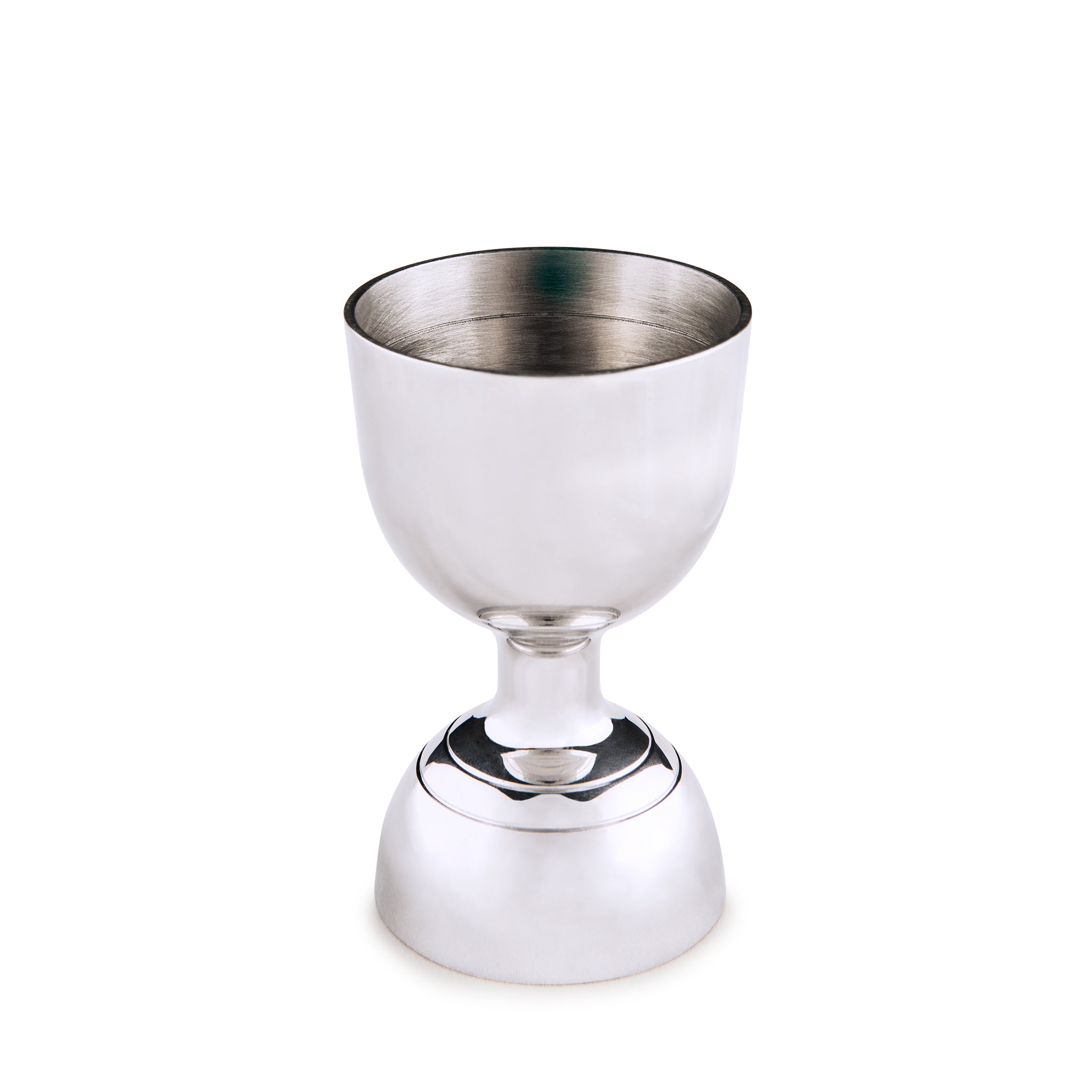 Premium Leopold Silver Plated Banded Jigger - 25ml & 50ml Double-Sided Measuring Cup for Cocktails, Mixology & Home Bar Use