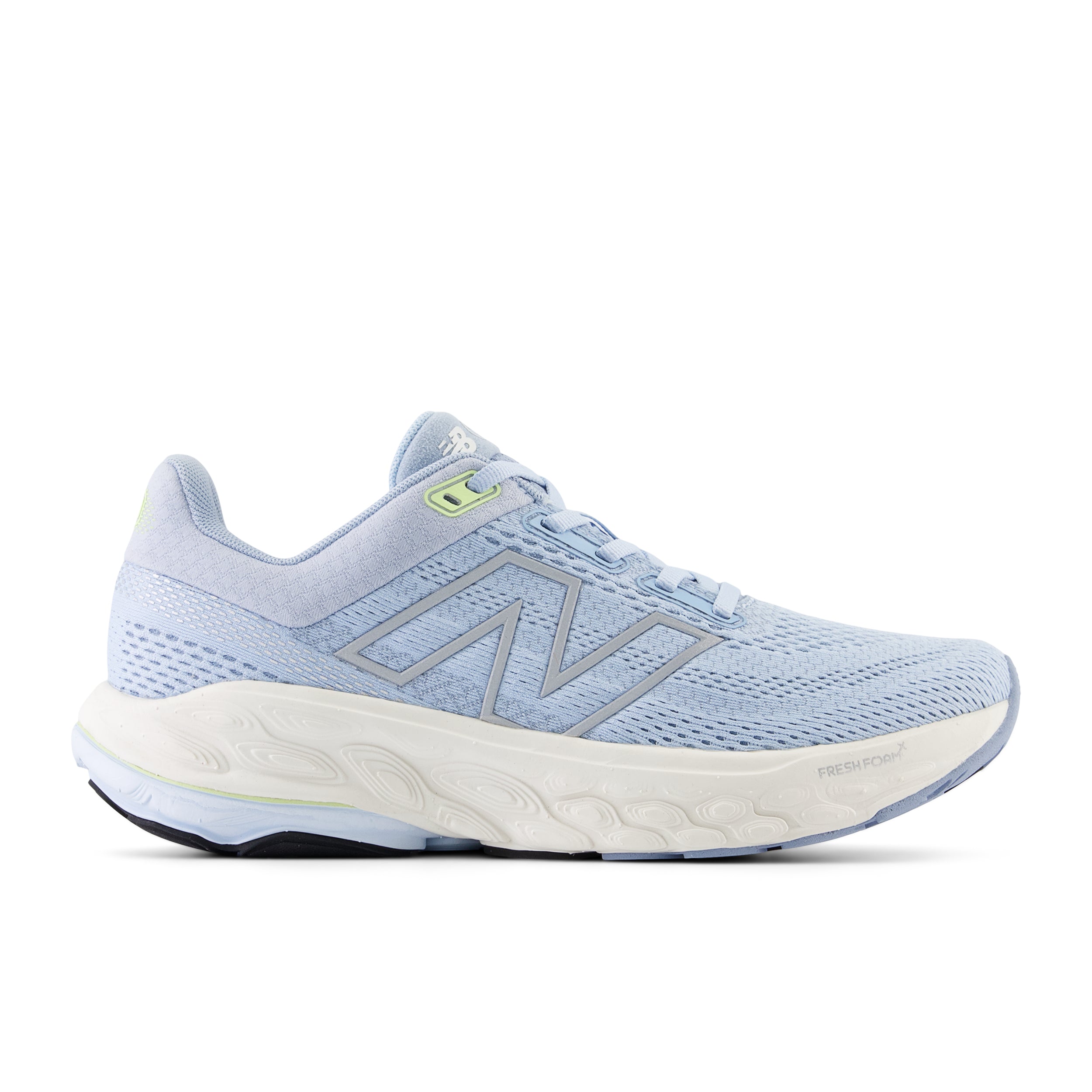Women's Fresh Foam X 860v14 Wide Running Shoes - Light Chrome Blue/Limelight/Bleached Lime Glo - Cushioned Support for Road Running & Gym Workouts