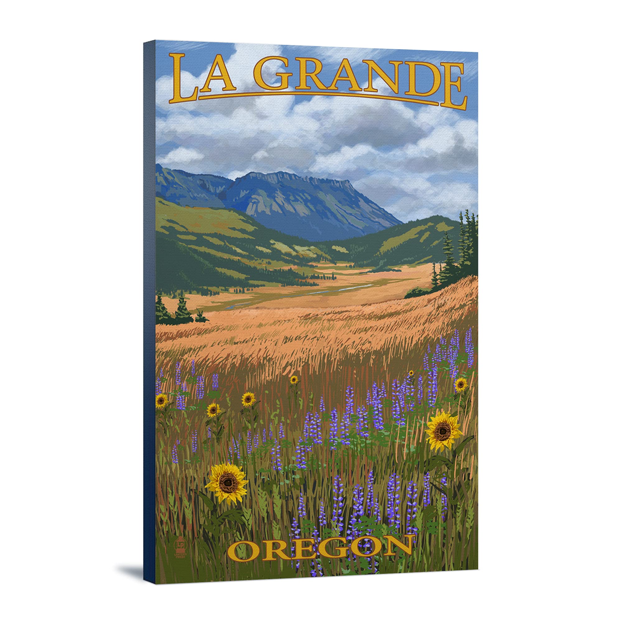 La Grande Oregon Mt. Emily Landscape Art - 16x24 Wrapped Canvas Wall Decor for Living Room, Bedroom & Office - Nature Inspired Home Artwork