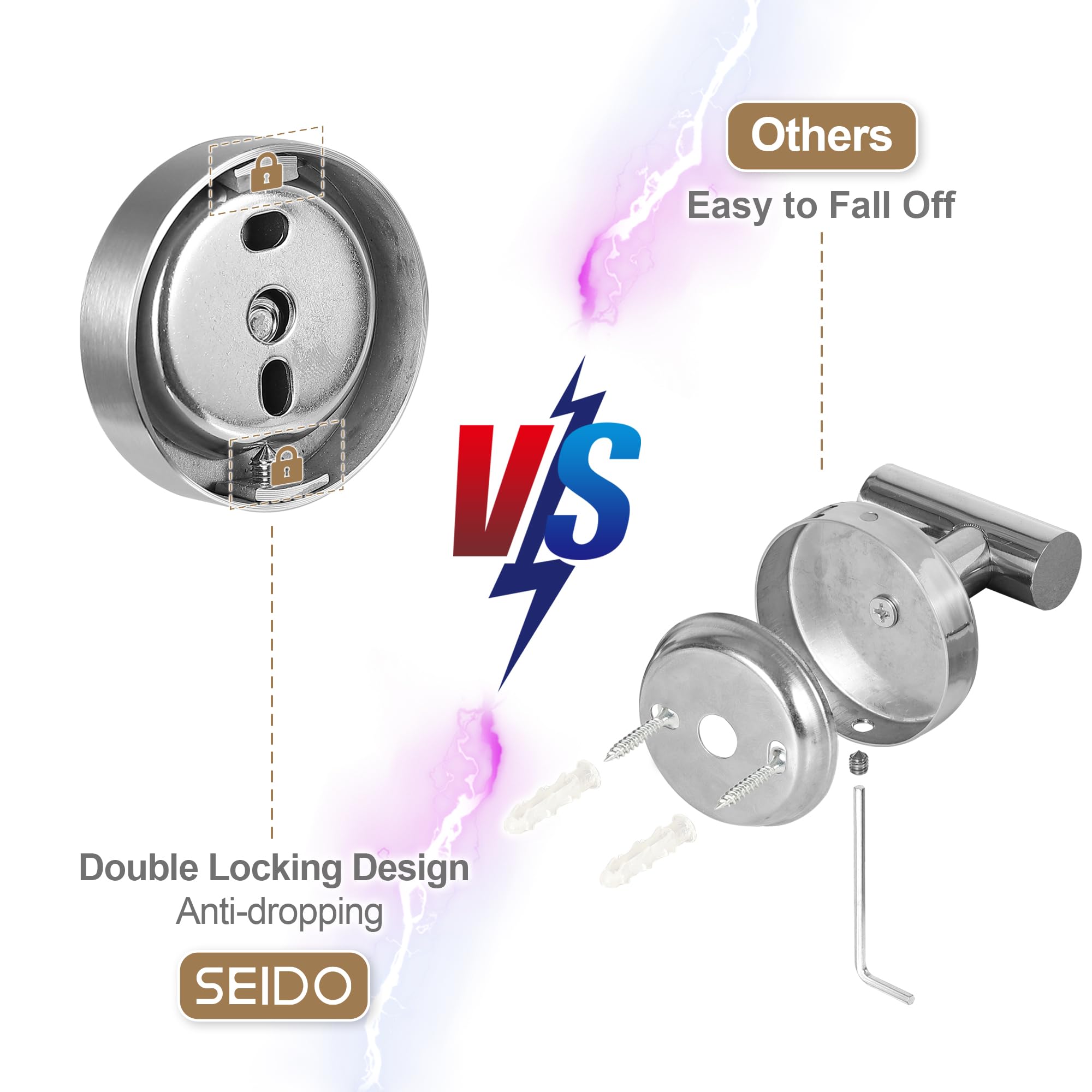 SEIDO 36 Inch Chrome Towel Holder - 304 Stainless Steel Bathroom Towel Bar with Polished Finish - Perfect for Bathrooms, Kitchens, and Laundry Rooms - Durable & Rust-Resistant Towel Rack for Home & Commercial Use