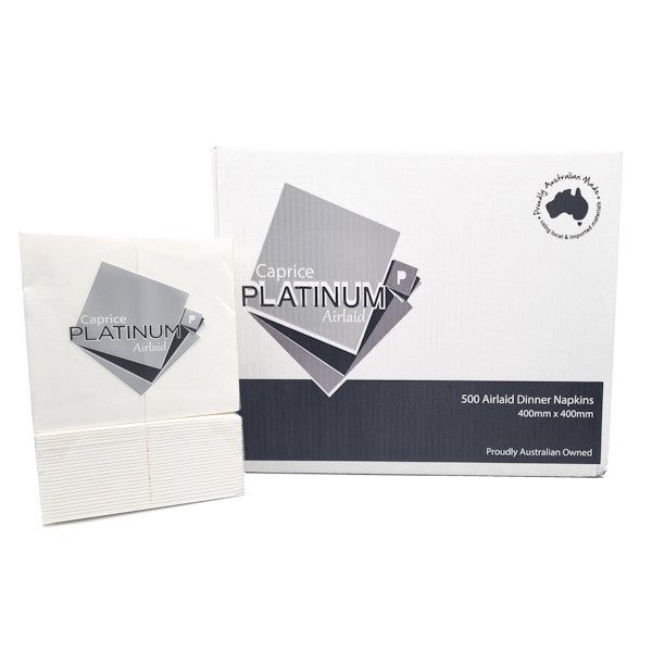 Premium Caprice Platinum Airlaid Dinner Napkins - 500 Count, Soft & Absorbent for Parties, Weddings & Everyday Dining - Elegant & Disposable Tableware