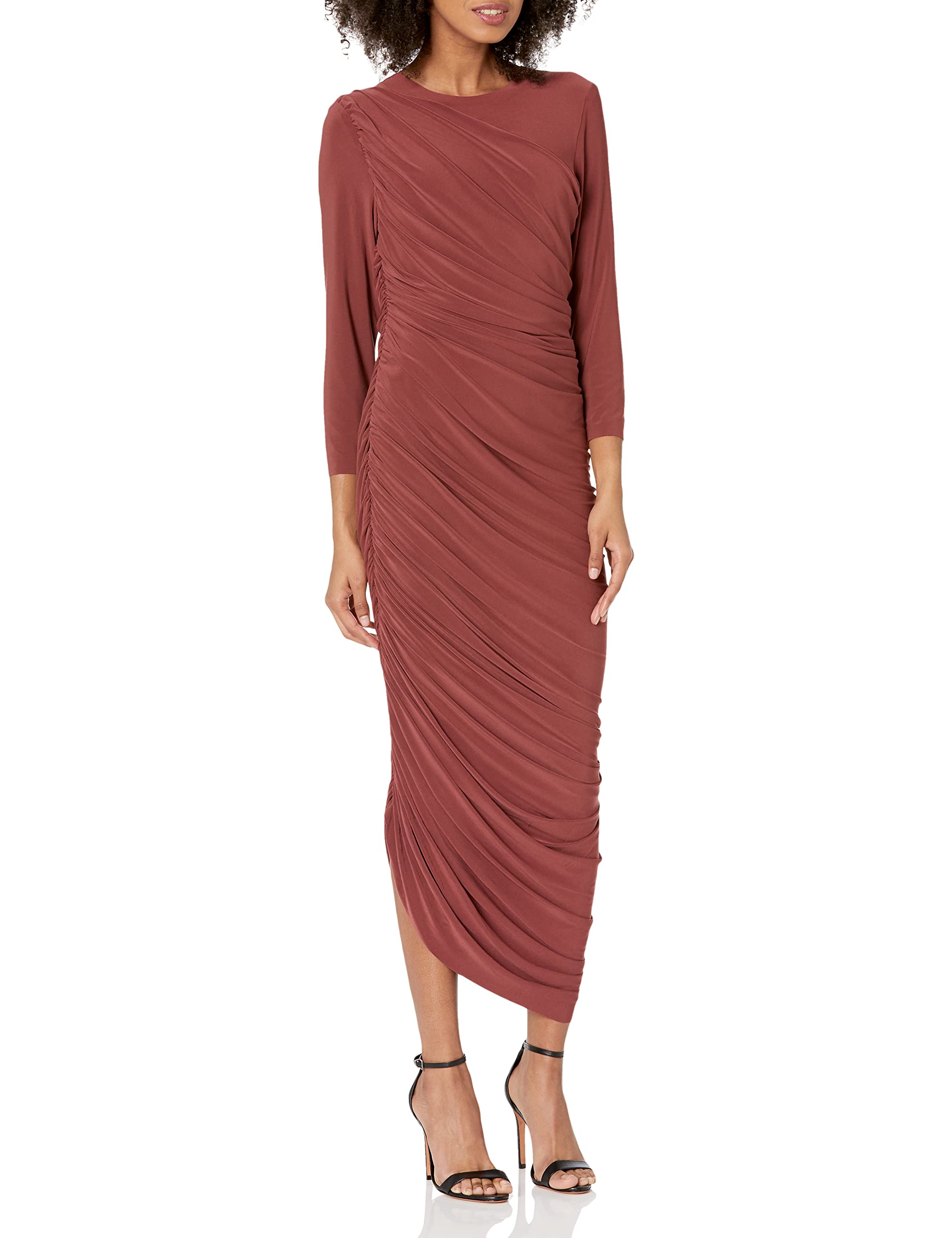 Norma Kamali Women's Long Sleeve Diana Gown - Elegant Evening Dress for Weddings, Galas & Special Occasions | Plus Size Options Available
