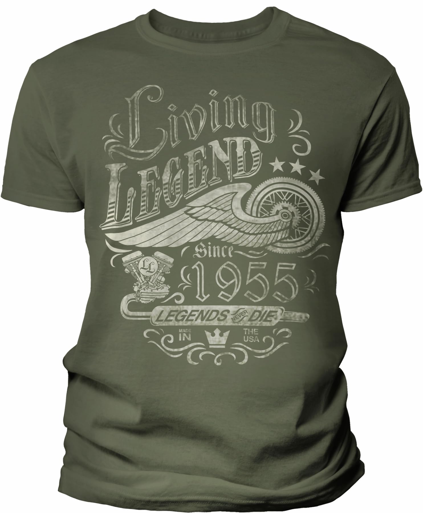 70th Birthday Gift for Men - Vintage 1955 Legends Never Die T-Shirt - Perfect for Milestone Celebrations & Retirement Parties