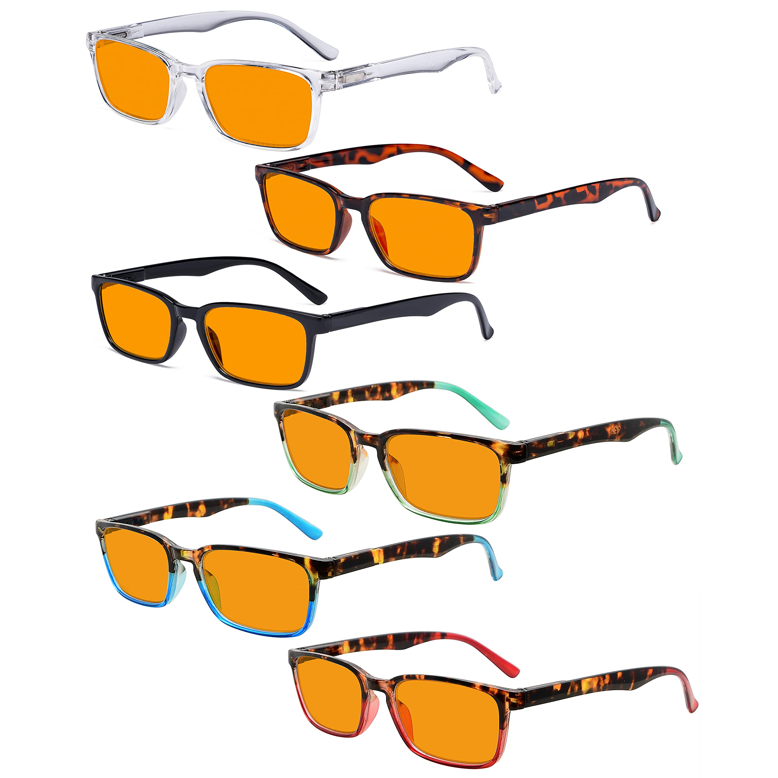Eyekepper 6-Pack Blue Light Blocking Reading Glasses with Orange Tint +0.5 Strength for Computer, Phone & Screen Use - Reduce Eye Strain & Improve Sleep