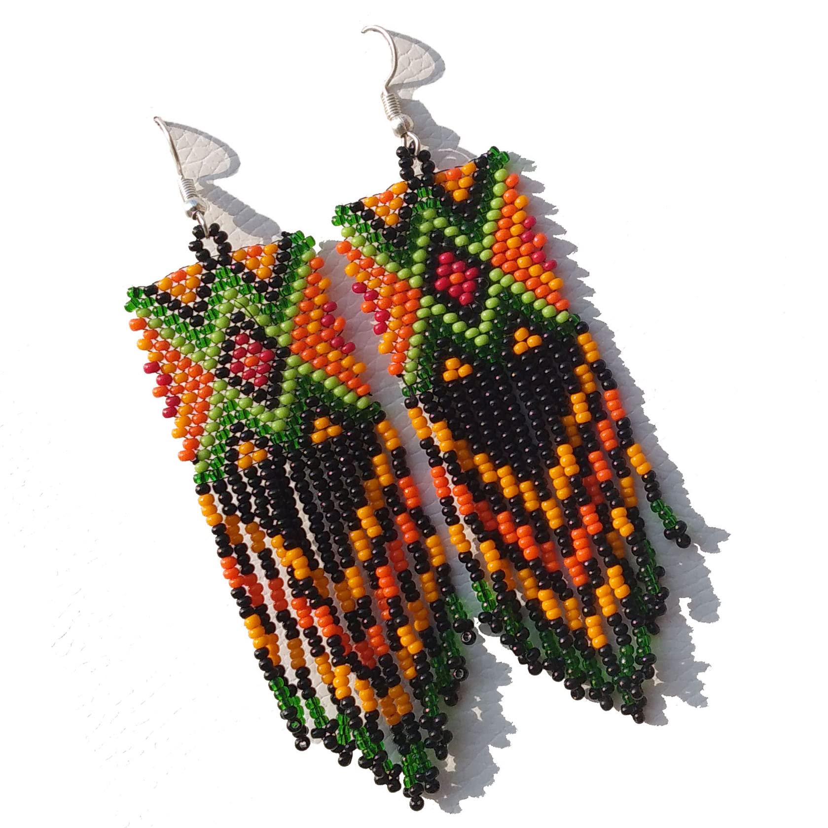 Boho Native Handmade Seed Bead Tassel Earrings for Women - Long Beaded Dangle Drop Fringe Statement Jewelry | Perfect for Festivals, Parties and Boho Fashion Outfits