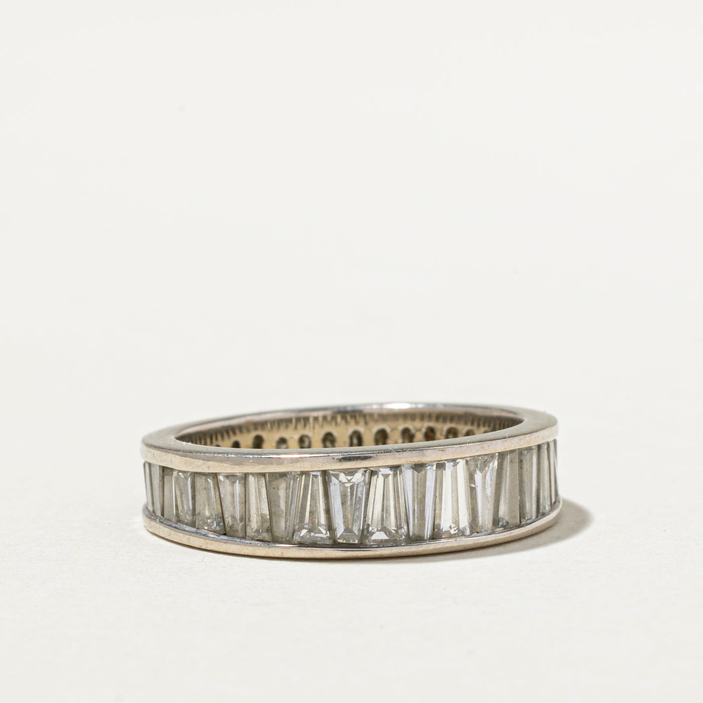 Eternity Tapered Baguette Cut Diamond Wedding Band Ring | 3.78 Carat Total Weight | Size 6.75 | Perfect for Anniversary, Engagement & Bridal Jewelry Gifts